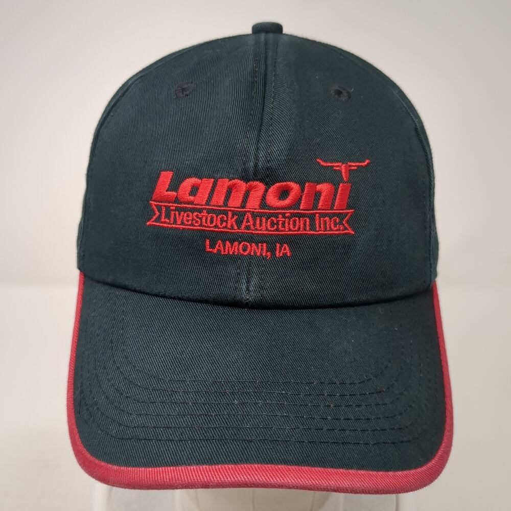 Lamoni Livestock Auction Inc. Strapback Baseball Cap Black One Size K-Products - Picture 2 of 9